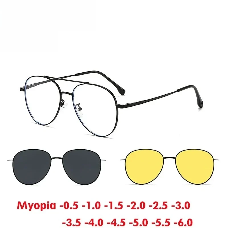 

XUKA Frame 3-in-1 Polarized OpticsClassic Alloy Myopia Sunglasses forClip Big Prescription Men And Women with Magnetic Glasses