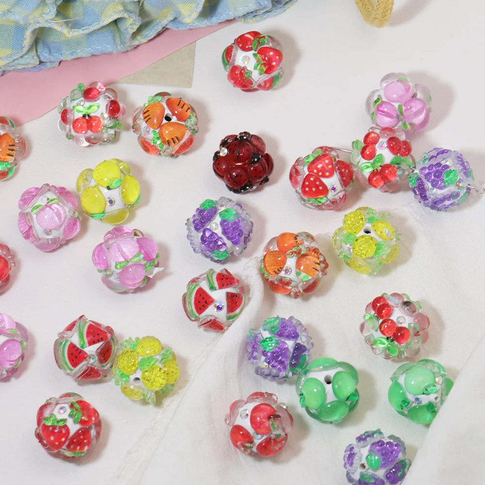 

Сердечный дизайн 50 шт. 20*20 мм бусины из полимерной глины/ювелирные аксессуары/эффект фруктов/круглая форма/необычные бусины своими руками/ручная работа # 18314