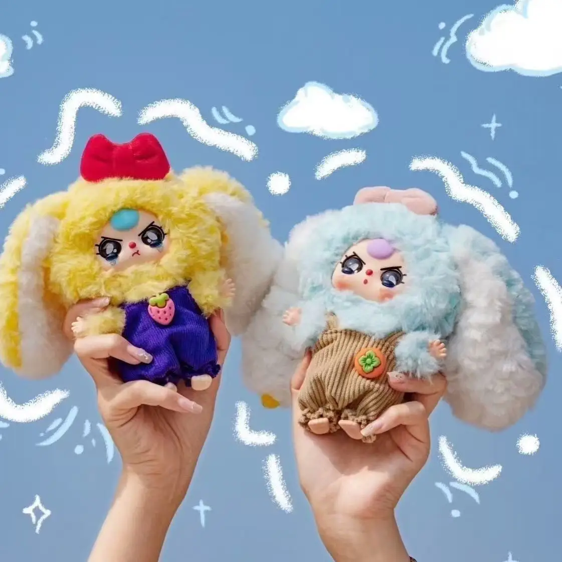 ของแท้ใหม่ ตุ๊กตากระต่ายน้อยมาการอง 3 ตัว รุ่น V2 กล่องสุ่ม ของเล่น ของตกแต่ง พวงกุญแจ ตุ๊กตาน่ารัก สินค้าอนิเมะ ของขวัญวันเกิด