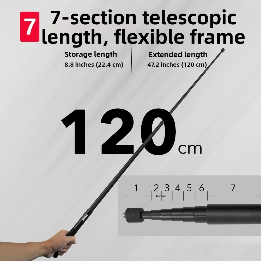 Camera Invisible Selfie Pole 70/120cm Direct Pull Extendable Rod For Insta360 For DJI Action Camera Selfie Extender Accessory