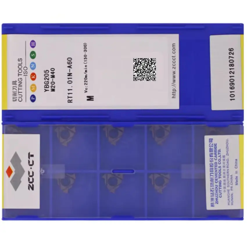 

RT11.01N-A60 YBG205/RT16.01W-A60 YBG205/RT16.01N-AG55 YBG205/RT16.01W-AG55 YBG205 ZCC.CT Твердосплавные лезвия для инструмента с ЧПУ Резьбовые пластины