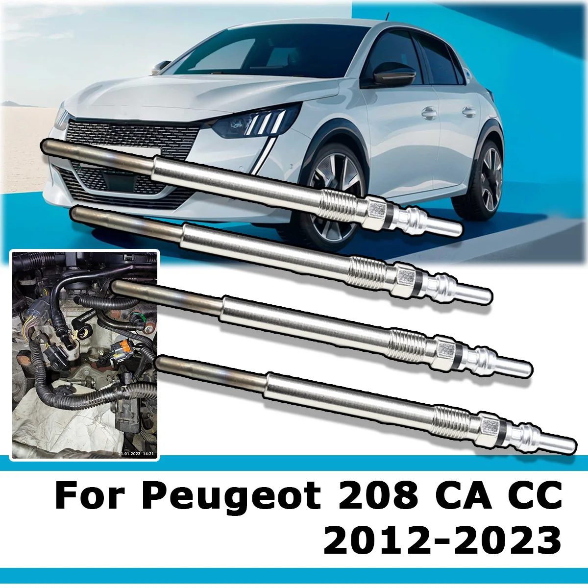 

Накаливательные свечи 5V для дизельных отопителей 1682276 1703269 1824690 9683195280 для Peugeot 208 CA CC 2012-2023 1.4 HDi 1.6 HDi