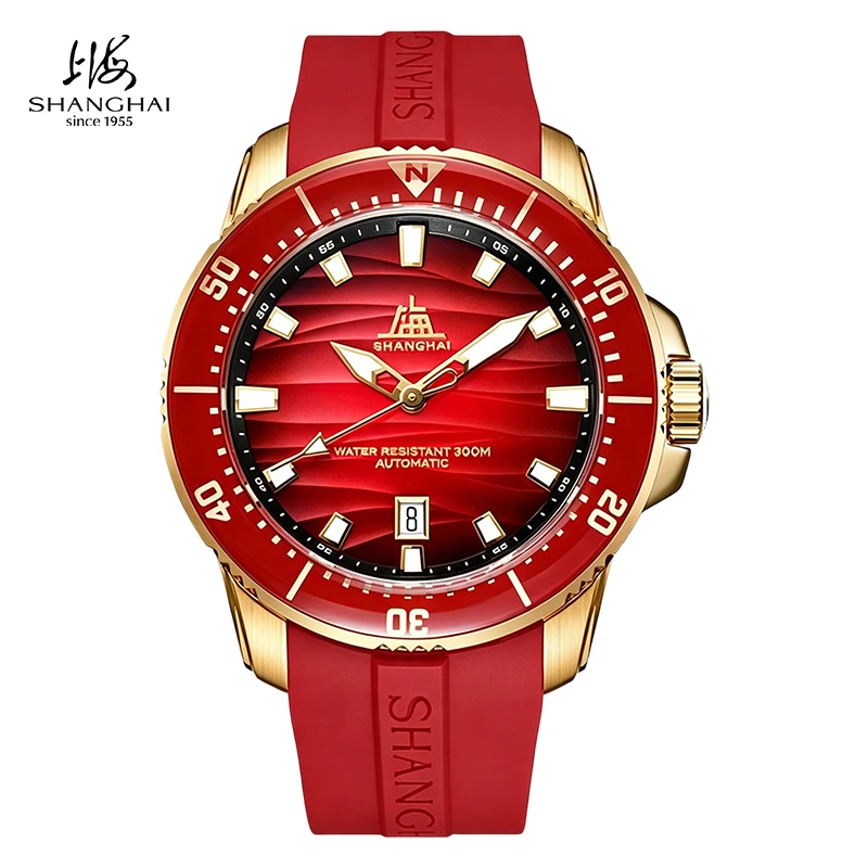 Montre de plongée pour hommes Shanghai Watch, 43,6 mm, 300 m résistant à l'eau, automatique, lunette saphir, montres mécaniques lumineuses S7101