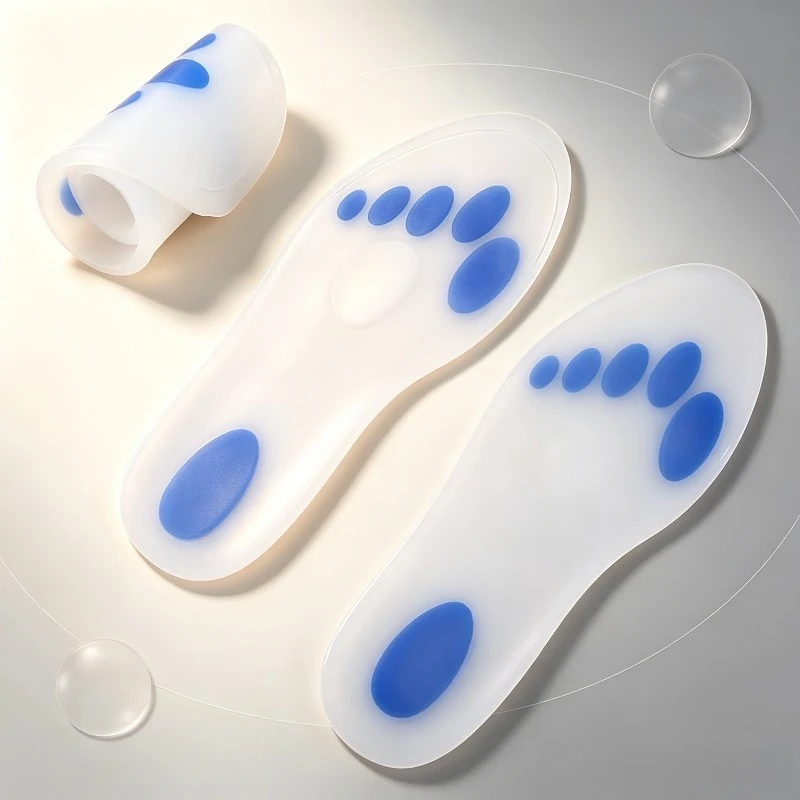 FullLengthSoft Silicone InsolesBreathable ShockAbsorb Foot Support Cushion Plantar Fasciitis Pain Relief ForMenWomen Daily Shoes