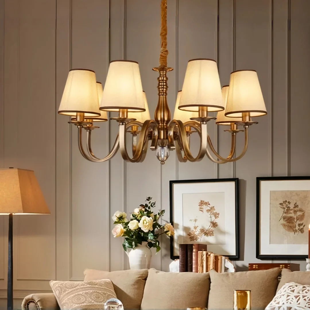 2026 Luxury Rustic LED Chandelier, Classic Hanging Pendant Light for Living Room Dining Room Bedroom Home Decor