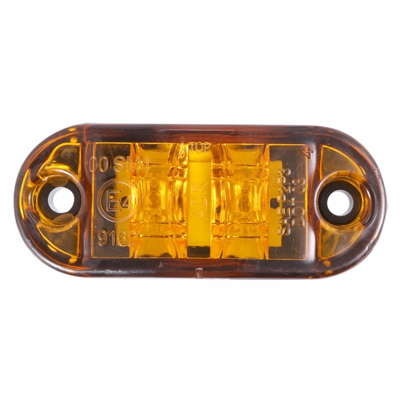 30X Yellow LED 2.5Inch 2 Diode Light Oval Clearance Trailer Truck Side Marker Lamp