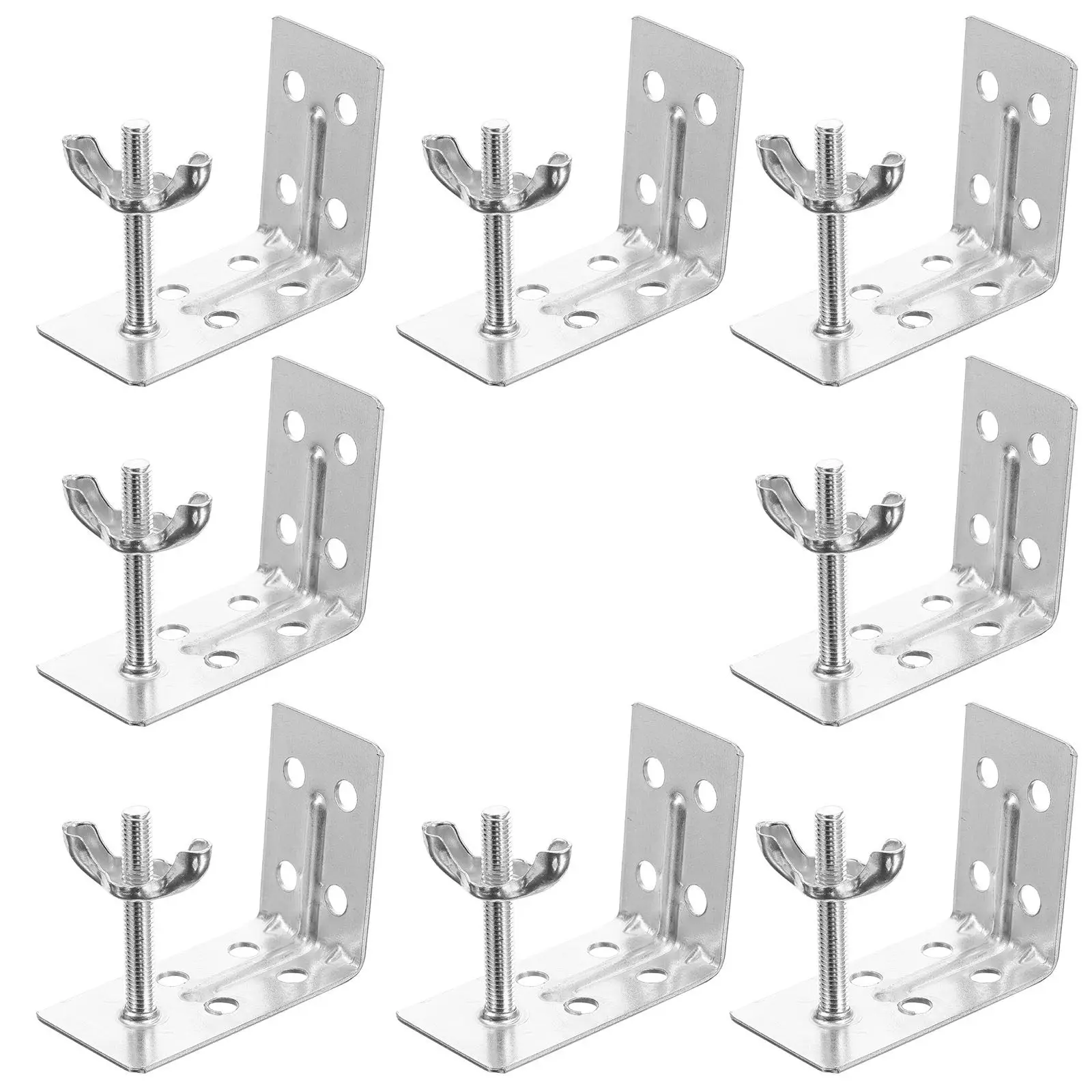 8Pcs Curtain Installation Mounting Brackets Metal L-Shaped Blinds Holder for Roman Bamboo Shades Wall Mount Support