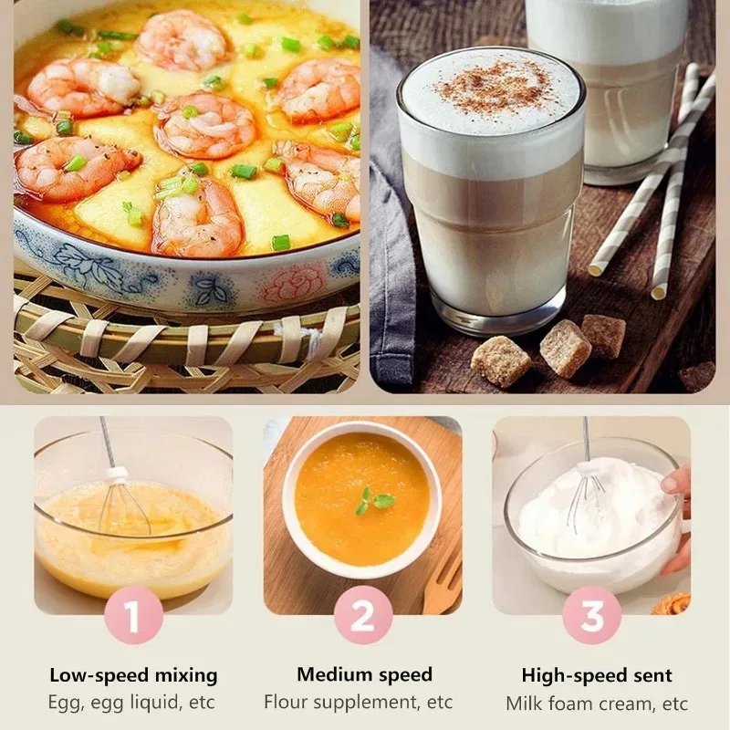 Magpie 3 in 1 Handheld Electric Milk Stirrer Frother Drink Mixer Egg Beater Charging Easy Operation  Whisk Home Kitchen Use Tool view 6