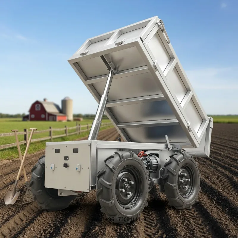 Model 4x4 Electric Remote Control Transport Vehicle 500kg All-Terrain Dump Truck for Orchard and Agricultural