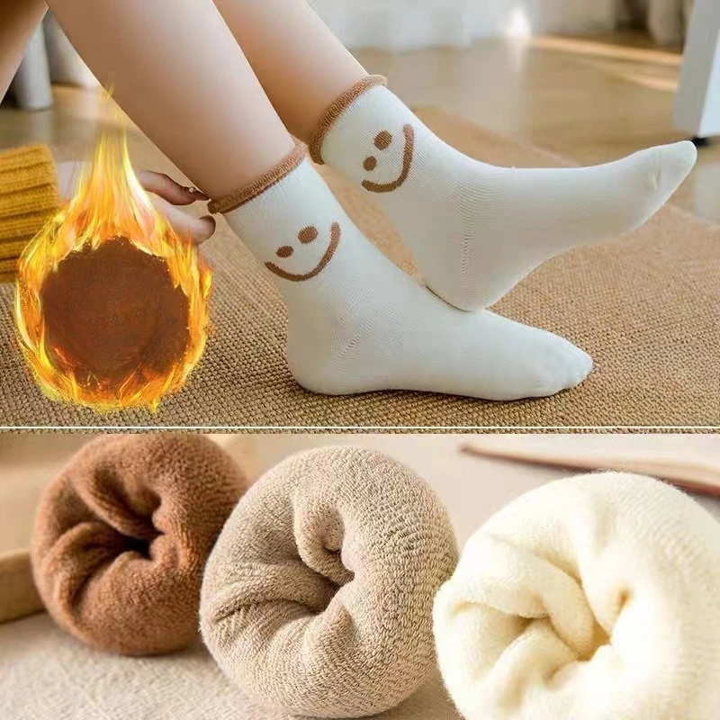 

1-10Pairs Women’s Winter Thermal Sock Thick Fuzzy Crew Socks Soft Cozy Floor Socks Cute Japanese Style Non-Slip Home Sleep Sock