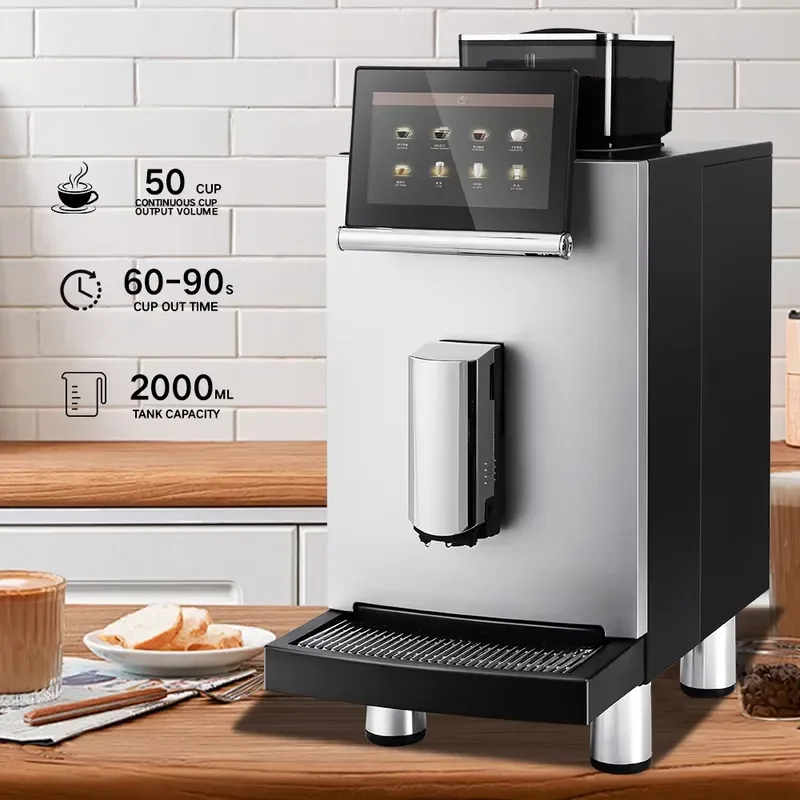 for Espresso Coffee Machine 7.1 Inch Touch Screen 15 Bar Dual Boiler Automatic Grinder Commercial Professional Home Cafe Use