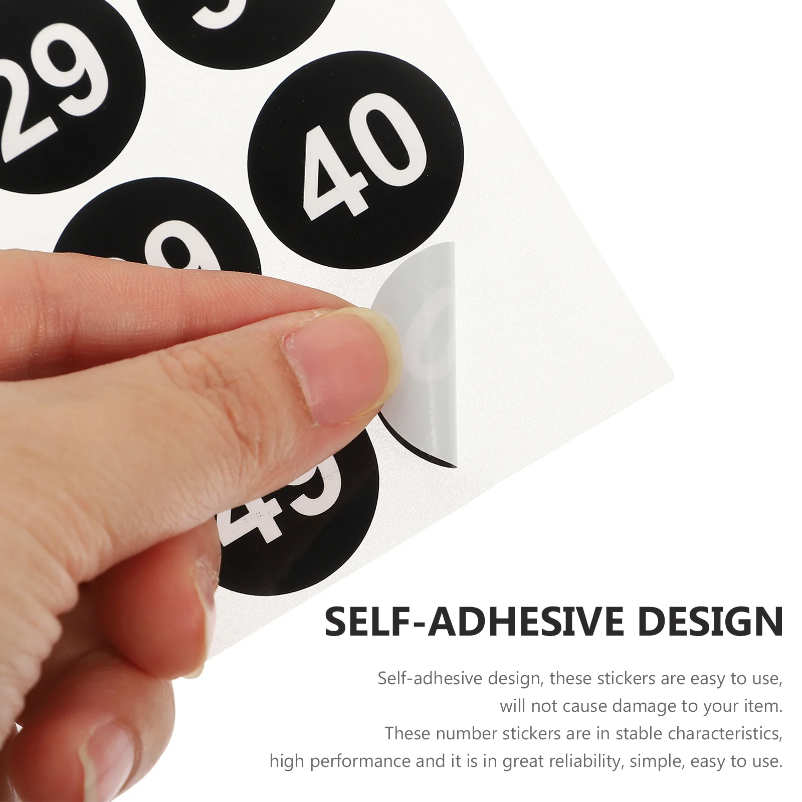 10 Sheets Number Sticker Adhesive Labels Stickers Waterproof Classification 1-50 Translucent Film Numbered Office