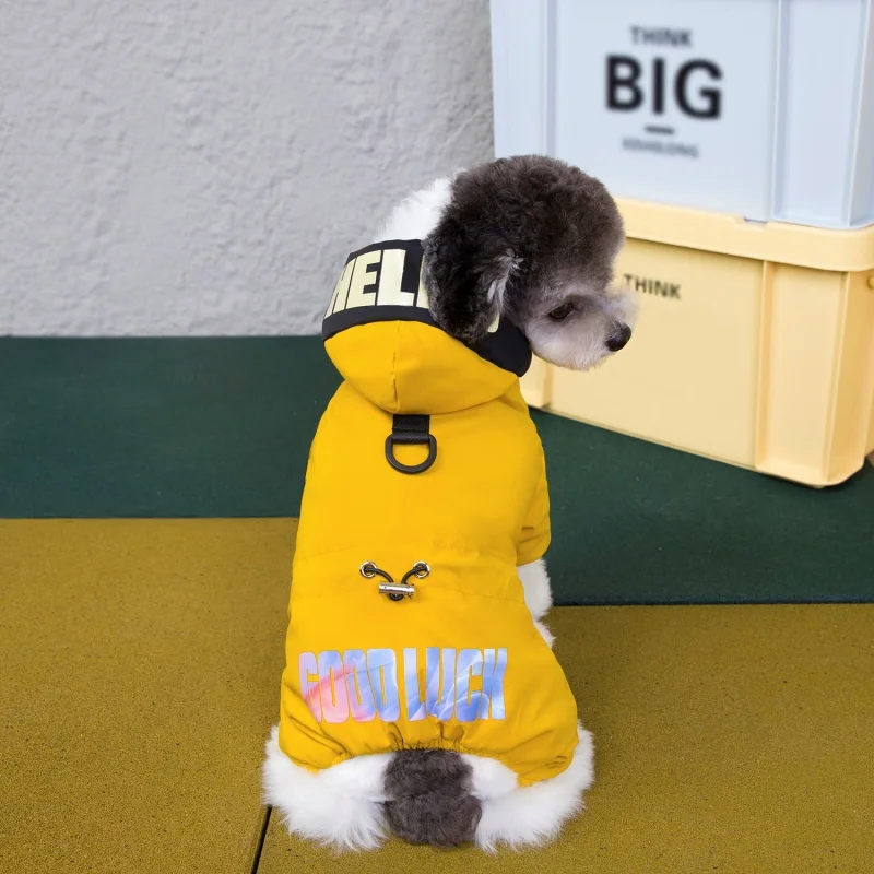 Hooded Winter Warm Thicken Pet Dog Jacket Dog Jumpsuit Clothes For Small Large Dogs Puppy Clothing Cat Coat Supplies Waterproof