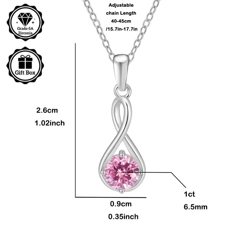 

LAMVOICE jewelry for women/ hypoallergenic necklace, Christmas gift for, 1 carat zirconia necklace, high quality jewelry