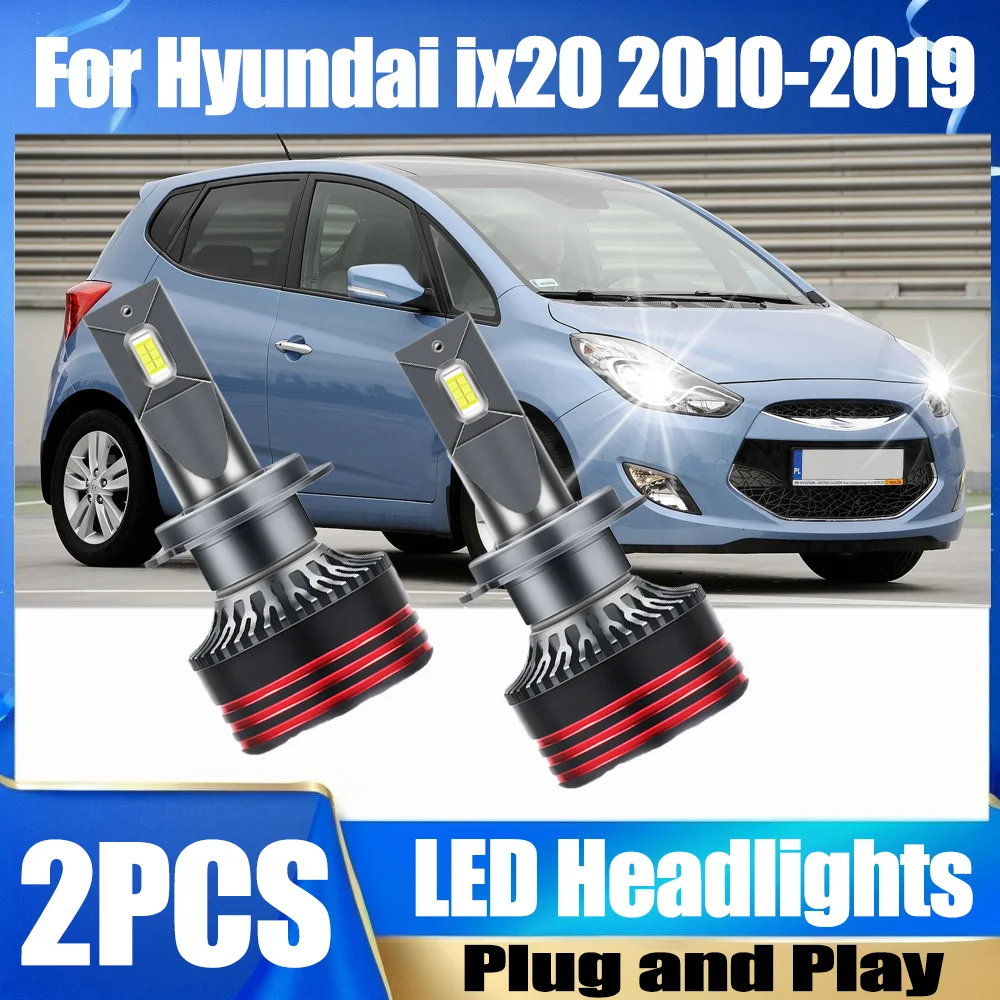 

2 шт. светодиодные лампы H7 для автомобильных фар, 30000 лм, 150 Вт, 6000K, супербелые, Plug and Play, 12В/24В, для Hyundai ix20 2010-2019