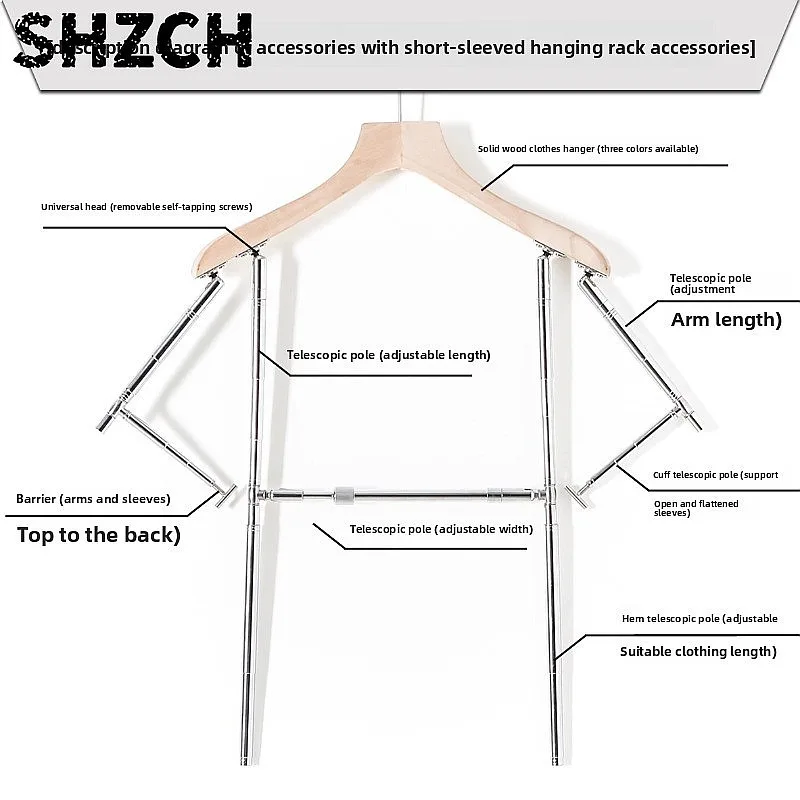 Men's T-Shirt Display Hanger Adjustable Garment Stand for Polo Shirts Professional