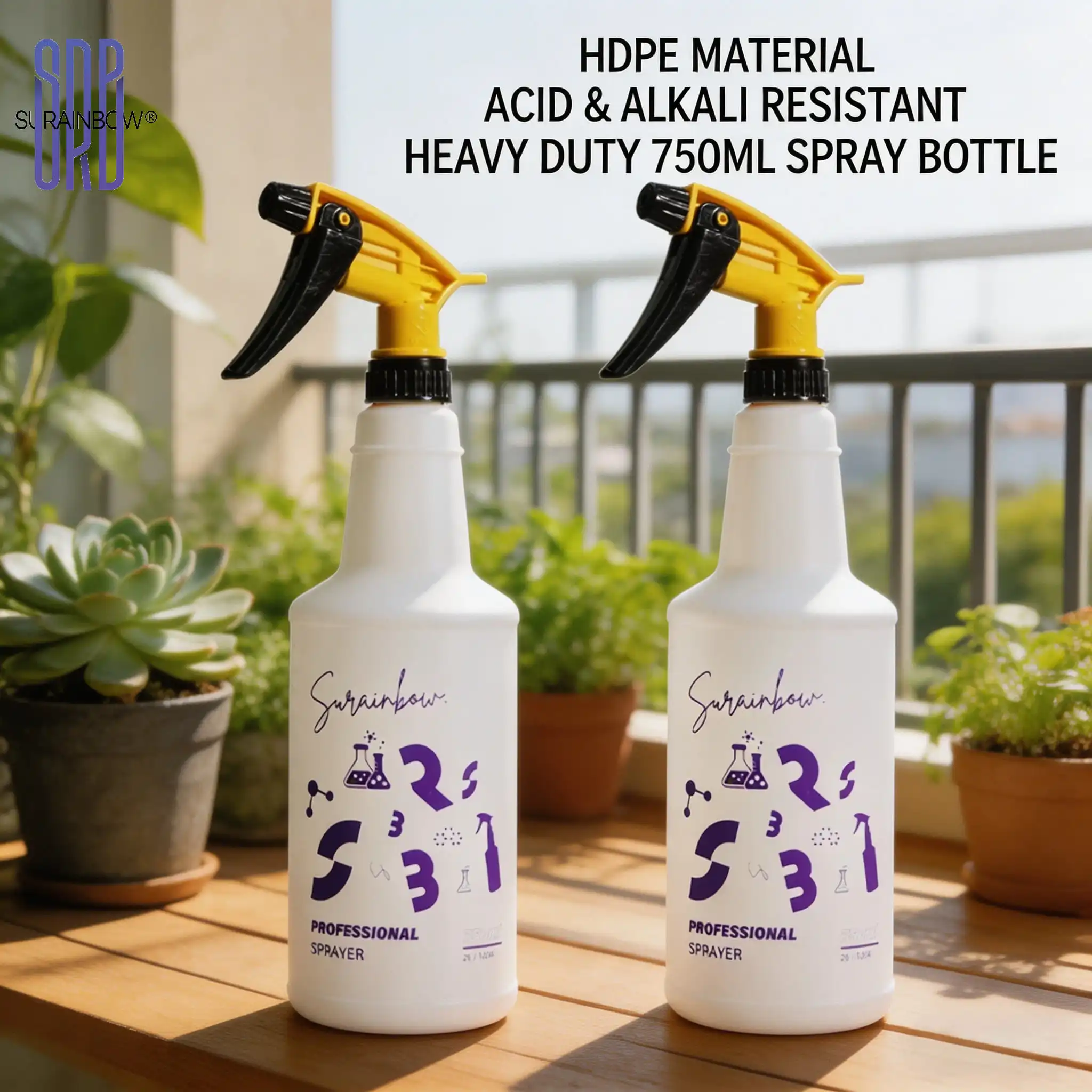 Empty Spray Bottles, Refillable Empty Spray Bottles for Cleaning Solutions - No Leak and Clog, HDPE Spray Bottle for Watering Pl