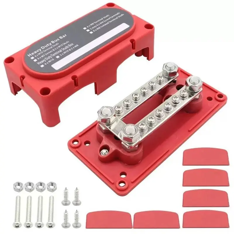 IALJ-150A Heavy-Duty Bus Bar 48V Terminal Junction Block Positive Negative Busbar For RV Boat Solar Battery System