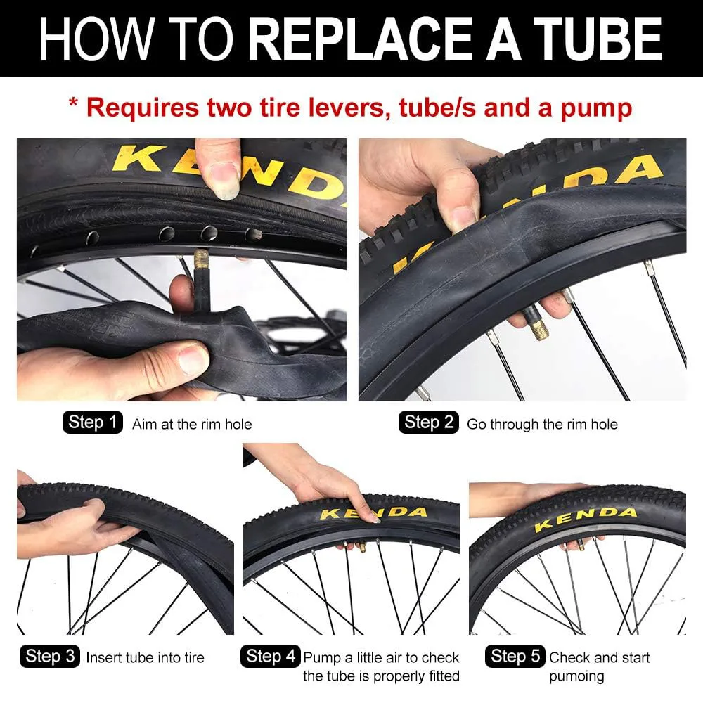 KENDA Bicycle Tires MTB Bike Inner Tubes 27.5 Inch 2.125 Durable Airtight Butyl Rubber Inside Tyre