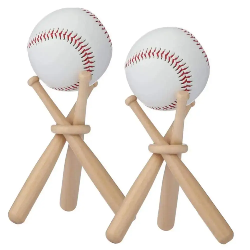 3Pcs/Set Wooden Mini Baseball Holder DIY Triangle Base Golf Tennis Ball Baseball Bat Display Stand Beisbol Softbal