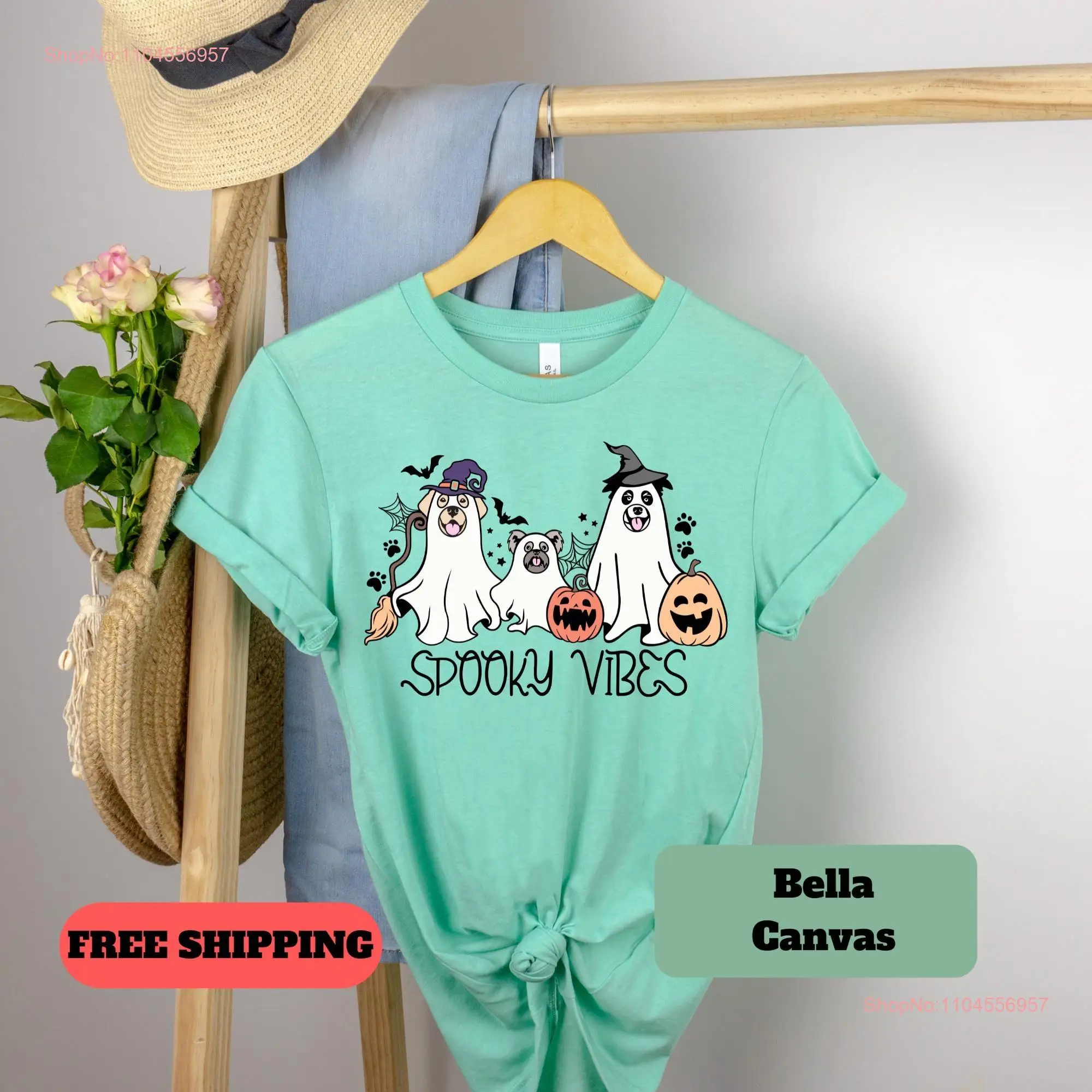 

Ghost Dogs T Shirt Halloween Dog Lovers for Holiday long or short sleeves