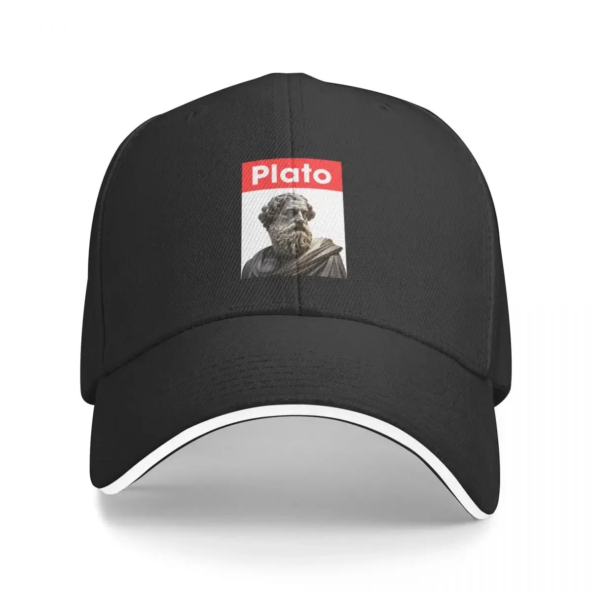 

New Plato White Text on a Red Banner Baseball Cap Snap Back Hat Anime Hat Men's Women's