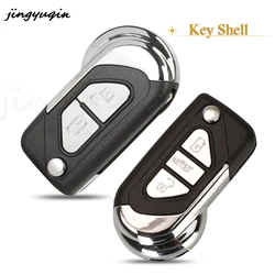 Jingyuqin 2/3 pulsanti Flip pieghevole Remote Car Key Shell Case Fob per Citroen DS3 con coperchio dell'alloggiamento della lama VA2 non tagliato