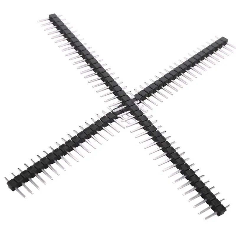 ABMH-200Pcs Male Header Pins, Straight Single Row 40 Pin 0.1 Inch (2.54Mm) Male Pin Header Connector Pcb Board Pin Electronic