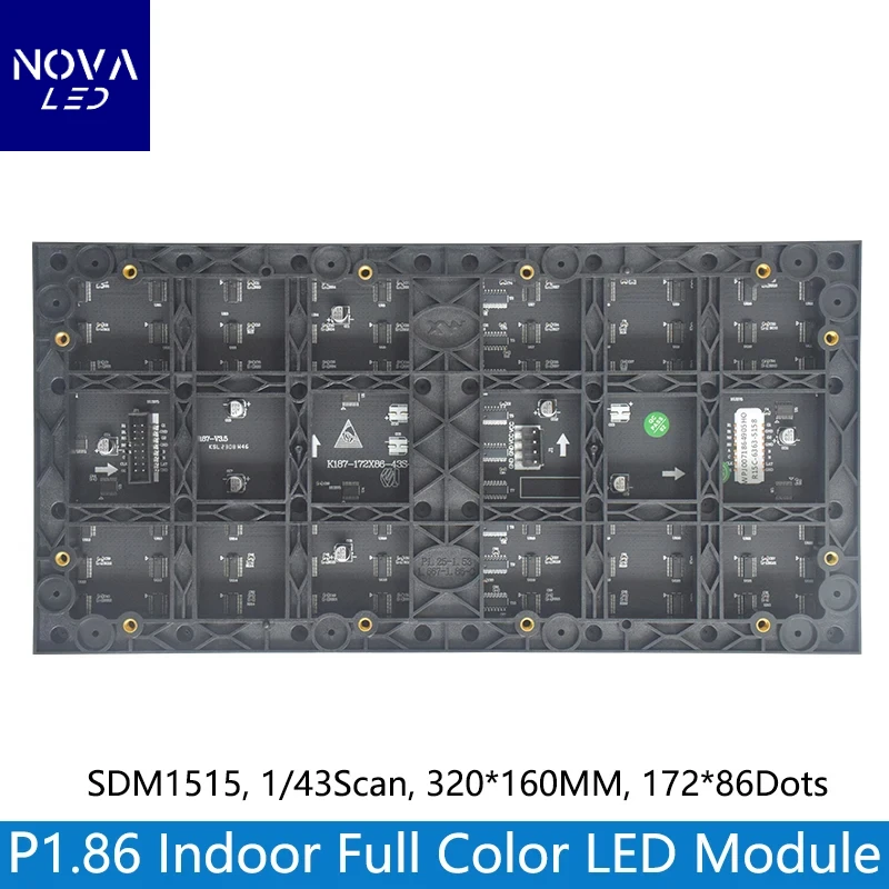 Indoor Small Pitch P1.86 LED Light RGB Module High Pixel Screen Full Color Advertising Indoor Matrix Wall Display Panel