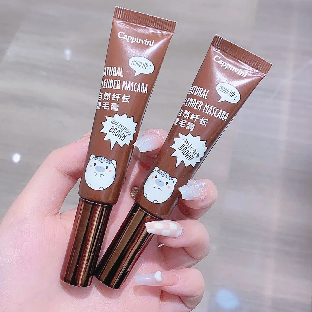 ماسكارا مقاومة للماء والتلطخ، أنبوب حيوان لطيف، تطويل وتجعيد، رموش ذات مظهر طبيعي، كابوفيني #3