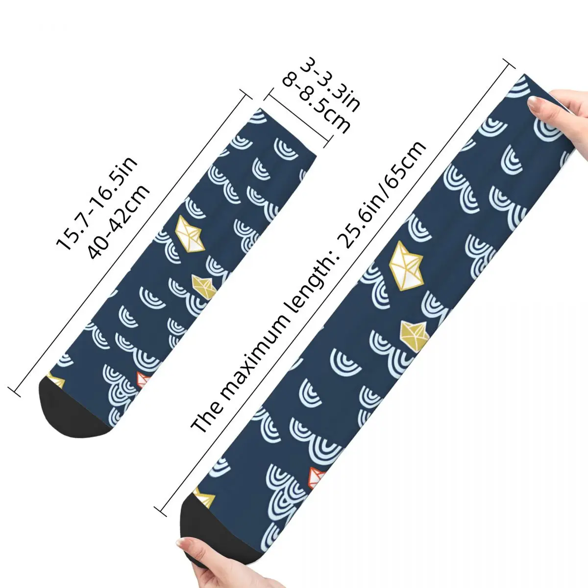 Funny Happy Sock for Men Helen Bowler Designs Harajuku Nautical Art Breathable Pattern Printed Crew Sock Seamless Gift