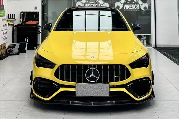 Carbon Fiber Bumper Front Lip Spoiler Fog Lamp Air Vent Outlet Cover For Mercedes-Benz CLA W118 CLA45 45S AMG 2019-2023