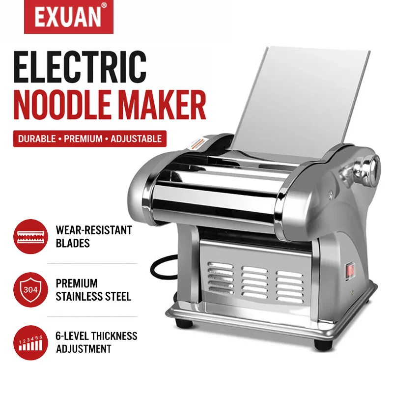 Household Pasta Machine Noodles Maker Stainless Steel Noodle Cutter Electric Automatic Dough Rolling Machine Dumpling Machine