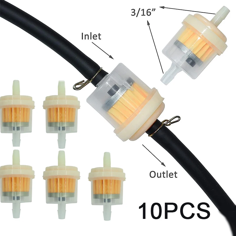 Universal 10Pcs/set Hose Motorcycle Petrol Gas Fuel Gasoline Oil Filter For Scooter Motorcycle Moped Scooter Dirt