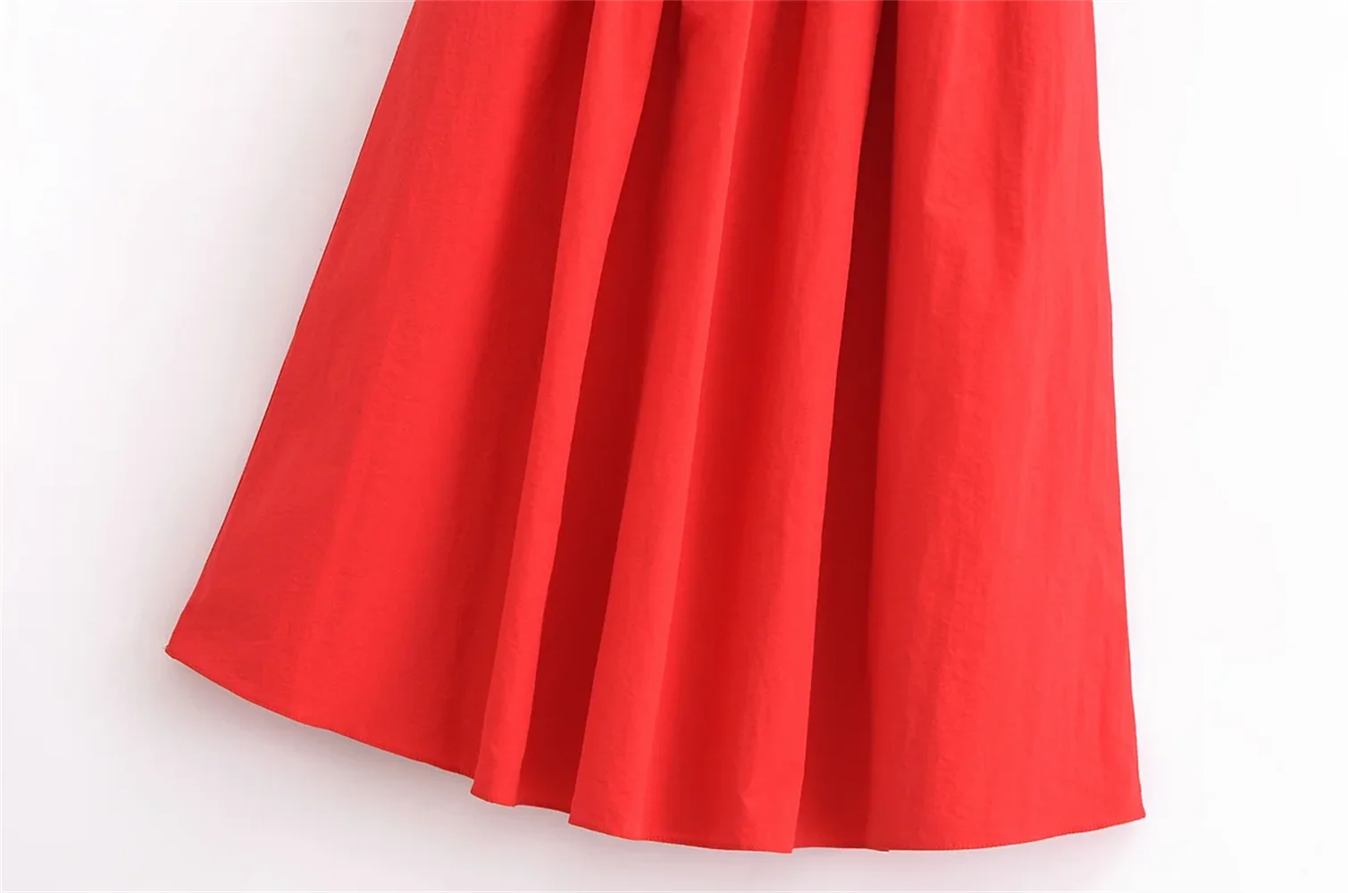 2024 Summer New French Sweet Solid Color Versatile Folded High Waist Slimming and Cropping A-line Half length Skirt