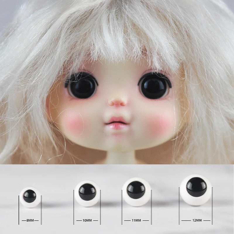 

New BJD doll eyes 8mm 10mm 11mm 12mm eyeball ymy 1/12 available gsc Lovely Pearl Eyes Black girls boys Doll Accessories