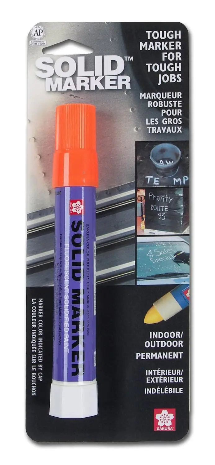 

Permanent Paint Markers for Windows, Wood & Glass - Fluorescent Orange, Waterproof, Fast-Drying
