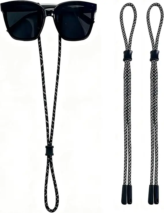 2 PCS Glasses Strap, Reflective Eyeglass Cord for Men Women , Eyewear Holder Around Neck for Glasses Sunglasses