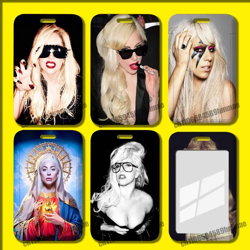 For L-Lady G-Gaga Singer Employee ID Card Holder Office Badge Student Bank Work Credit Holders Hard Case Shell