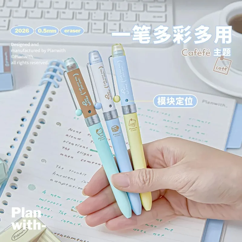 Planwith Multi-Colour Twist Pen,0.5mm Gel Ink Pen&Propelling Pencil,Smudge-Free Quick Dry,With Rubber,Back to School Essentials
