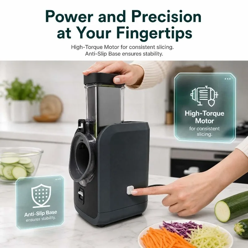 6-in-1 Roller Electric Vegetable Cutter EU Plug Potato Dicer Shredder Household Salad Maker