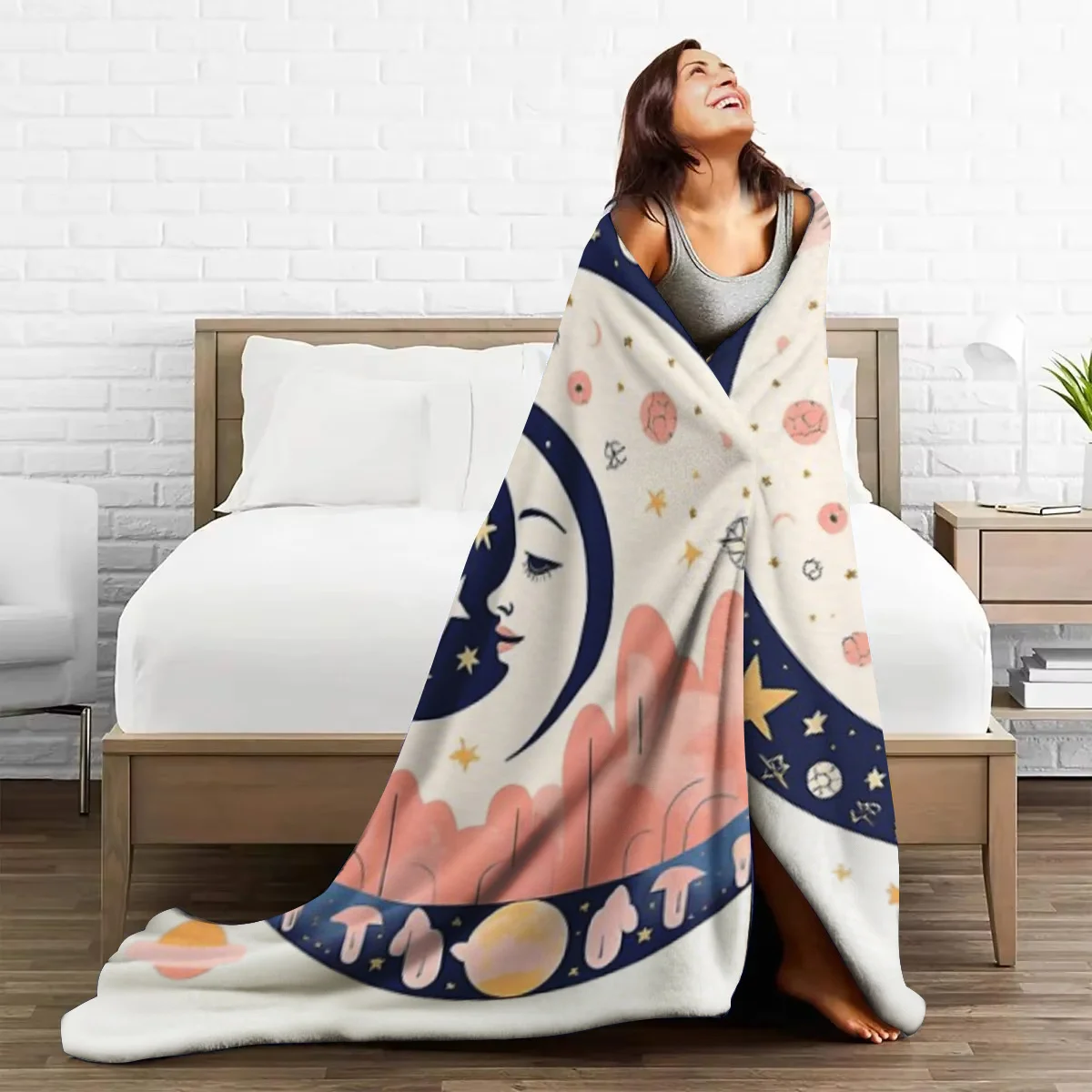 Extra Large Soft Flannel Throw Blanket - Navy Blue, Golden, Pink, Gray, Black, White, Beige - Plush Texture for Bed, Couch, Camp