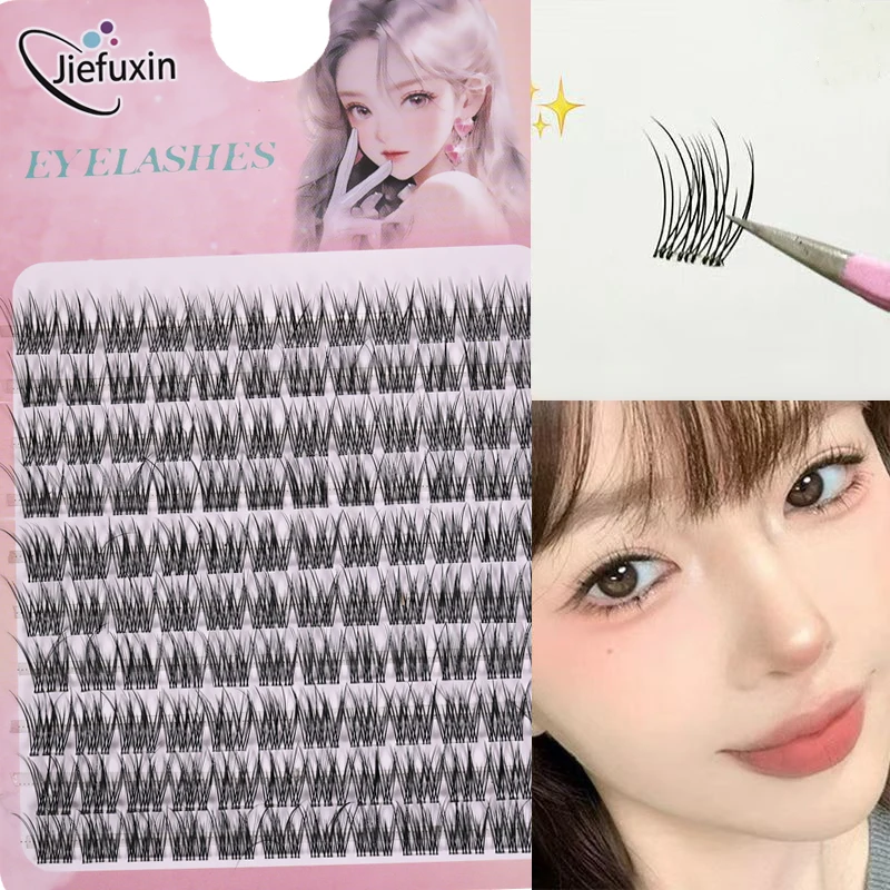 Wiederverwendbare Fischschwanz-Falsche Wimpern, Sonnenblumen-Design, voluminös, DIY, Anime-Stil, dicke Curling-Wimpernverlängerung