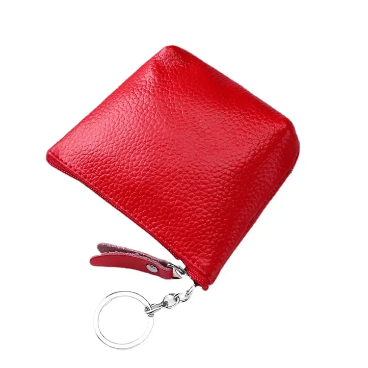 Small Girl  Coin Purse Bags Genuine Leather Vintage Key Card Coin Earphone Holder Pouch for Women Men Mini Wallet Purse