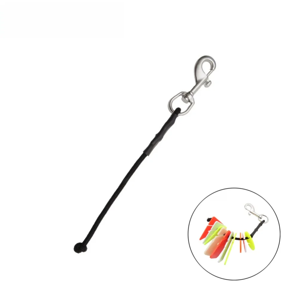 Diving Guide Line Hook with Snap Hook Lanyard for Safety Navigation Reflective Design Stainless Steel Polyester 30x11x9cm