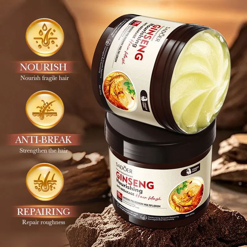 500ml SADOER Ginseng Polygonum Multiflorum Nourishing and Preventing Hair Mask Soft and Fluffy Moisturizing Hair Care Products