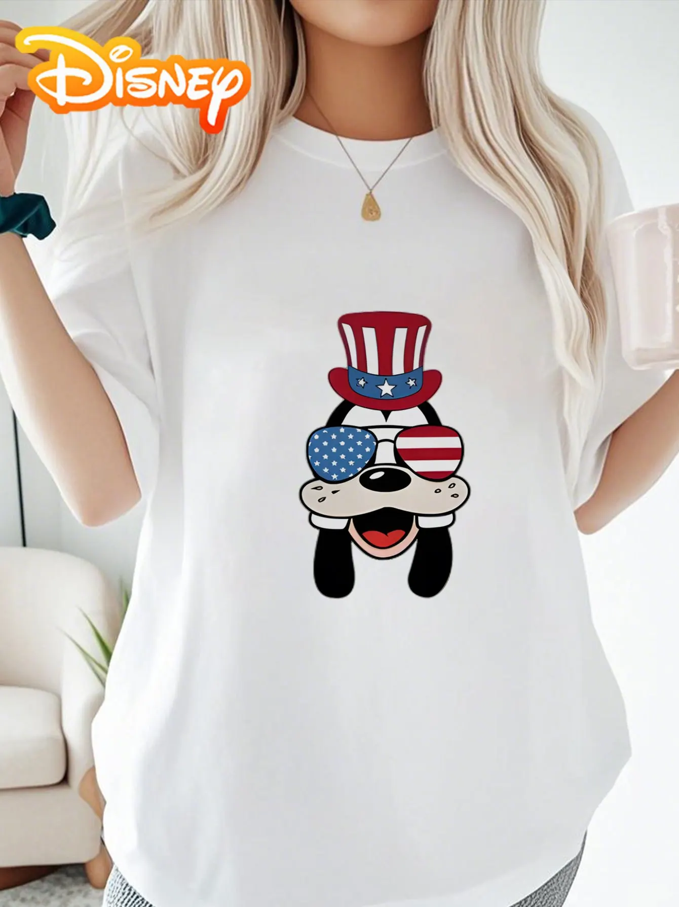 Disney patriottische hond bril hoed T-shirt, Disneyland shirt, Disney Tee, Disney Trip shirt 2025, Disney T-shirt.Comfortabel