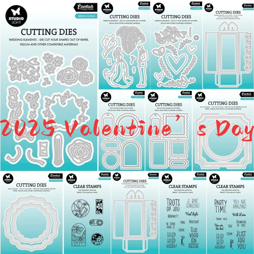 2025, Valentinstag, Metallschnitt, Braut und Bräutigam, Stanzformen und Stempel für DIY Scrapbooking, Fotoalbum, Prägung, dekorative Papierkarten