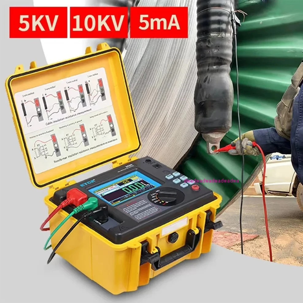 ETCR3500 ETCR3500B High Voltage Insulation Resistance Tester 5KV 10KV 5TΩ Digital Earth Resistance Multimeter RAMP FR DAR Mode