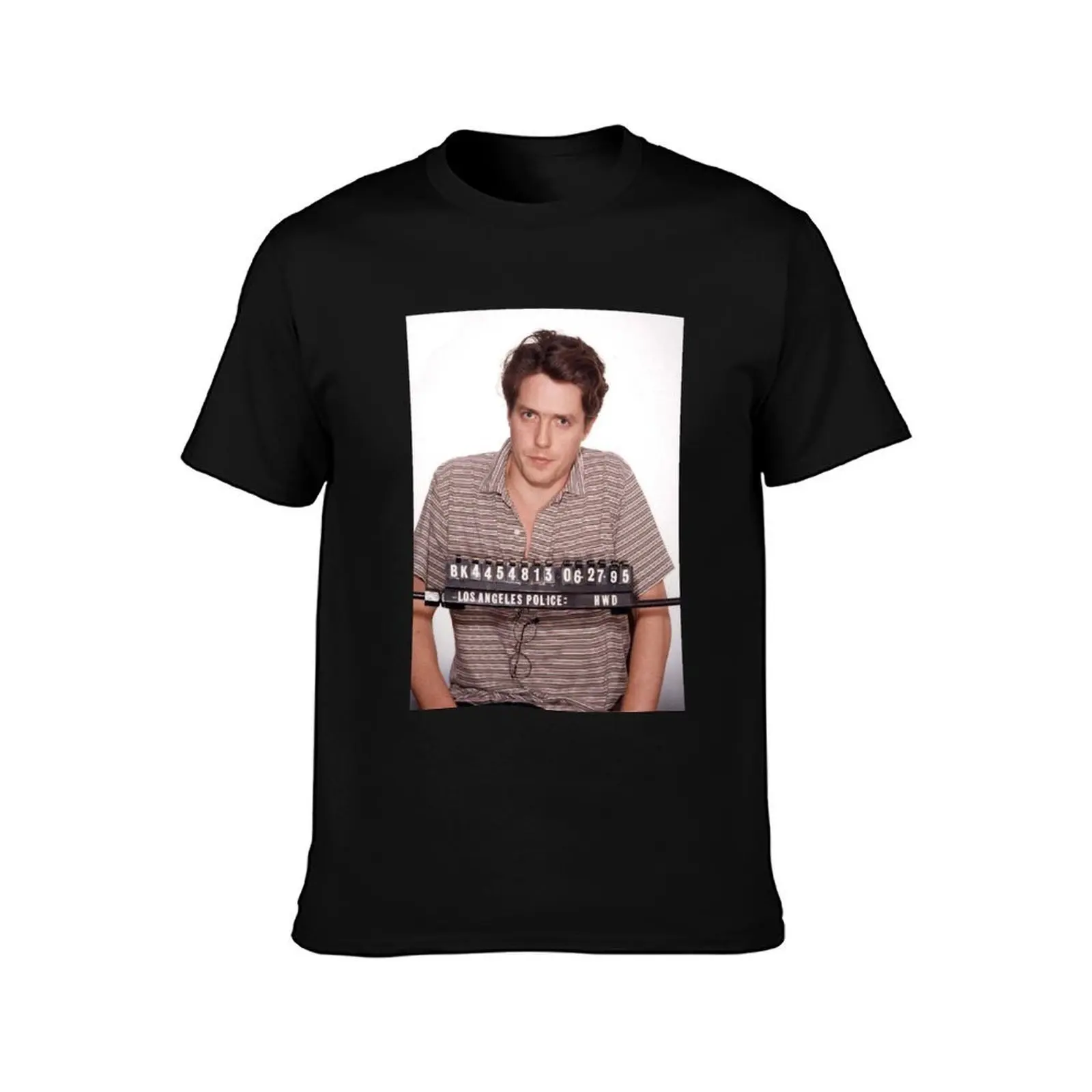 Hugh Grant Mugshot T-Shirt Summer Casual Cotton Tee Oversized Streetwear Tops Vintage Graphic Print Loose Fit Short Sleeve